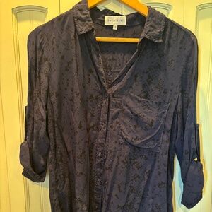 Bella Dahl S women's blouse navy & black
